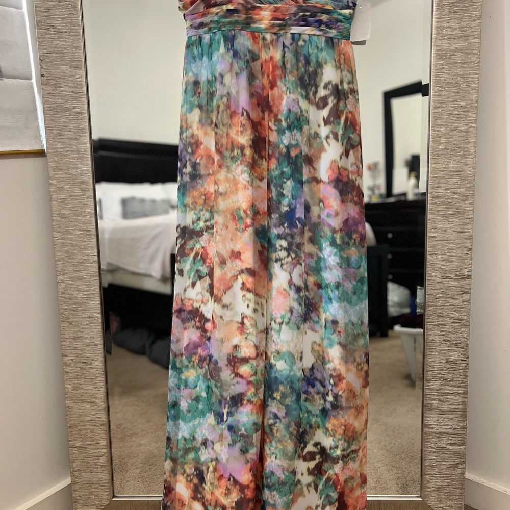Aiden Mattox Rouched Multicolor Dress